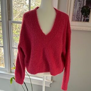 Marine Layer Women's V-Neck eyelash sweater
